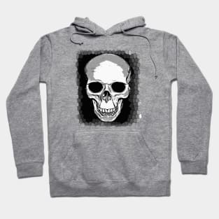 Vector Skull Cranium With Grungy Geometric Background Hoodie